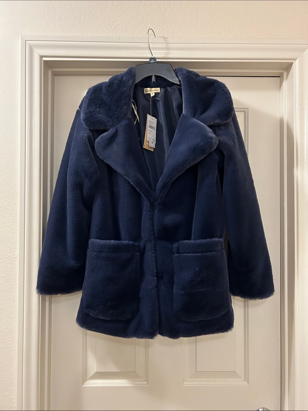 Democracy Blue Faux Fur Coat S